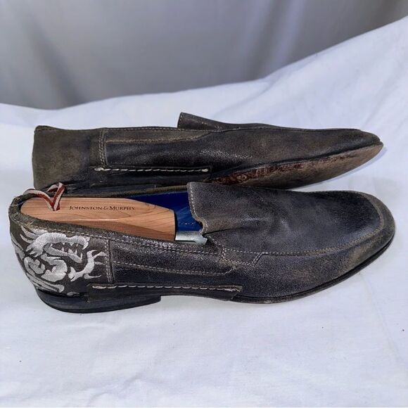 VTG Mark Nason Rock Never Dies Mens Brown Dragon Leather Shoes Sz 8.5 - Picture 1 of 9